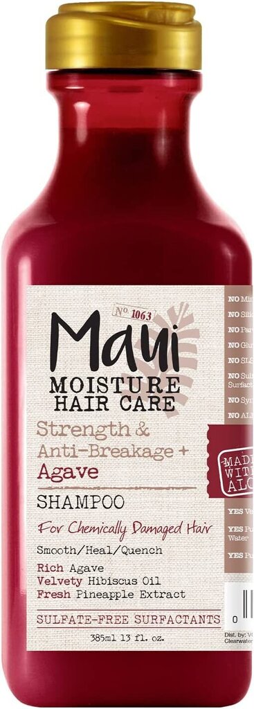 Šampoon keemiliselt kahjustatud juustele Maui moisture strength anti breakage agave, 385 ml hind ja info | Šampoonid | kaup24.ee