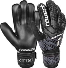 Вратарские перчатки Reusch Attrakt Solid Jr 51 72 515 7700, черные цена и информация | Перчатки вратаря | kaup24.ee