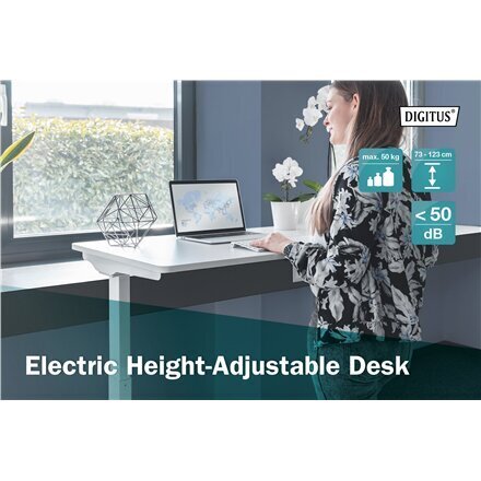 Elektriline töölaud Digitus DA-90407, valge цена и информация | Arvutilauad, kirjutuslauad | kaup24.ee