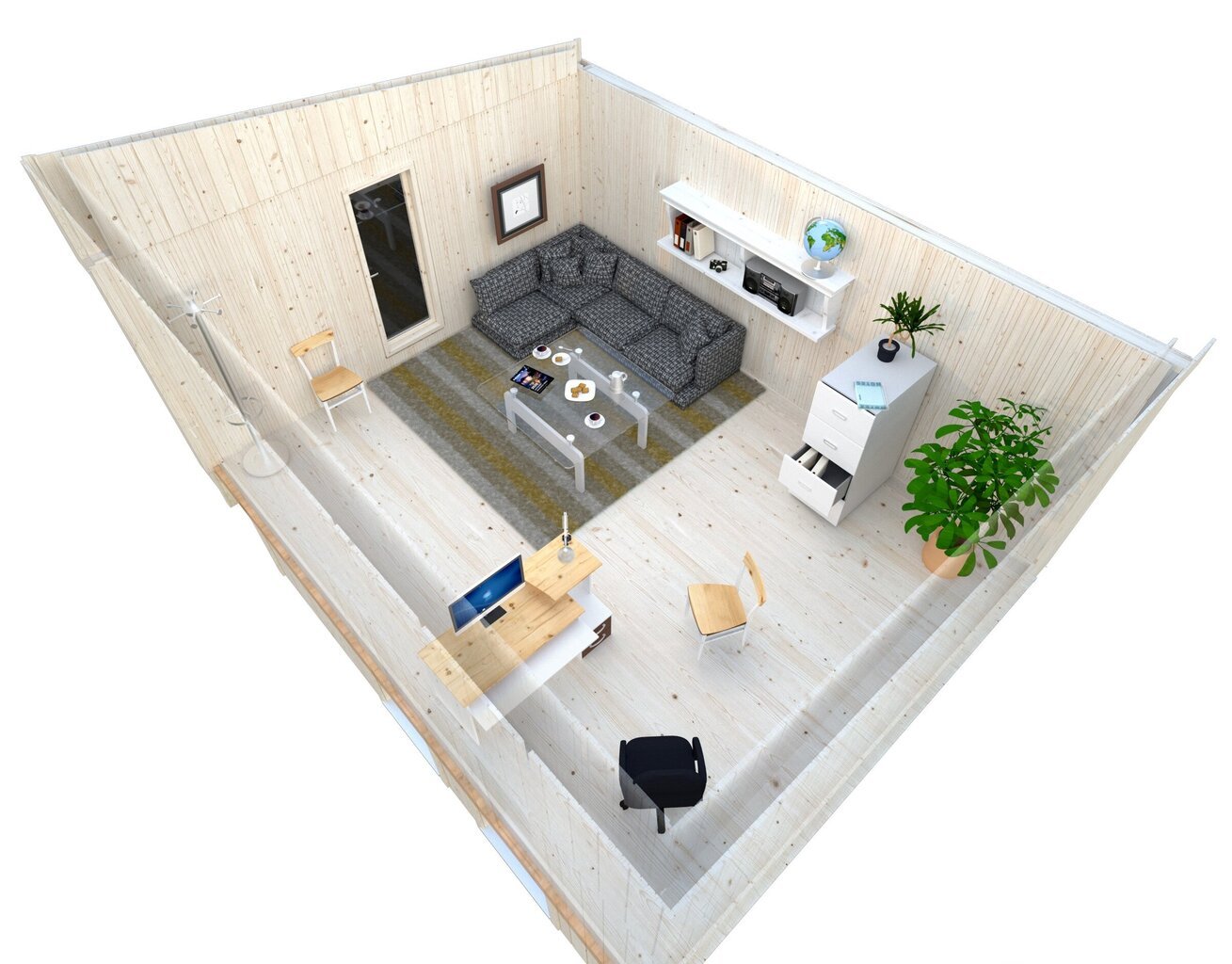 Aiamaja-kodukontor Annika 21,5 m² soojustamisvalmidusega hind ja info | Kuurid ja aiamajad | kaup24.ee