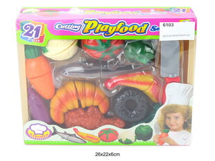 Mängutoidu komplekt juurviljad -ja puuviljad (6103) 1530 hind ja info | Tüdrukute mänguasjad | kaup24.ee