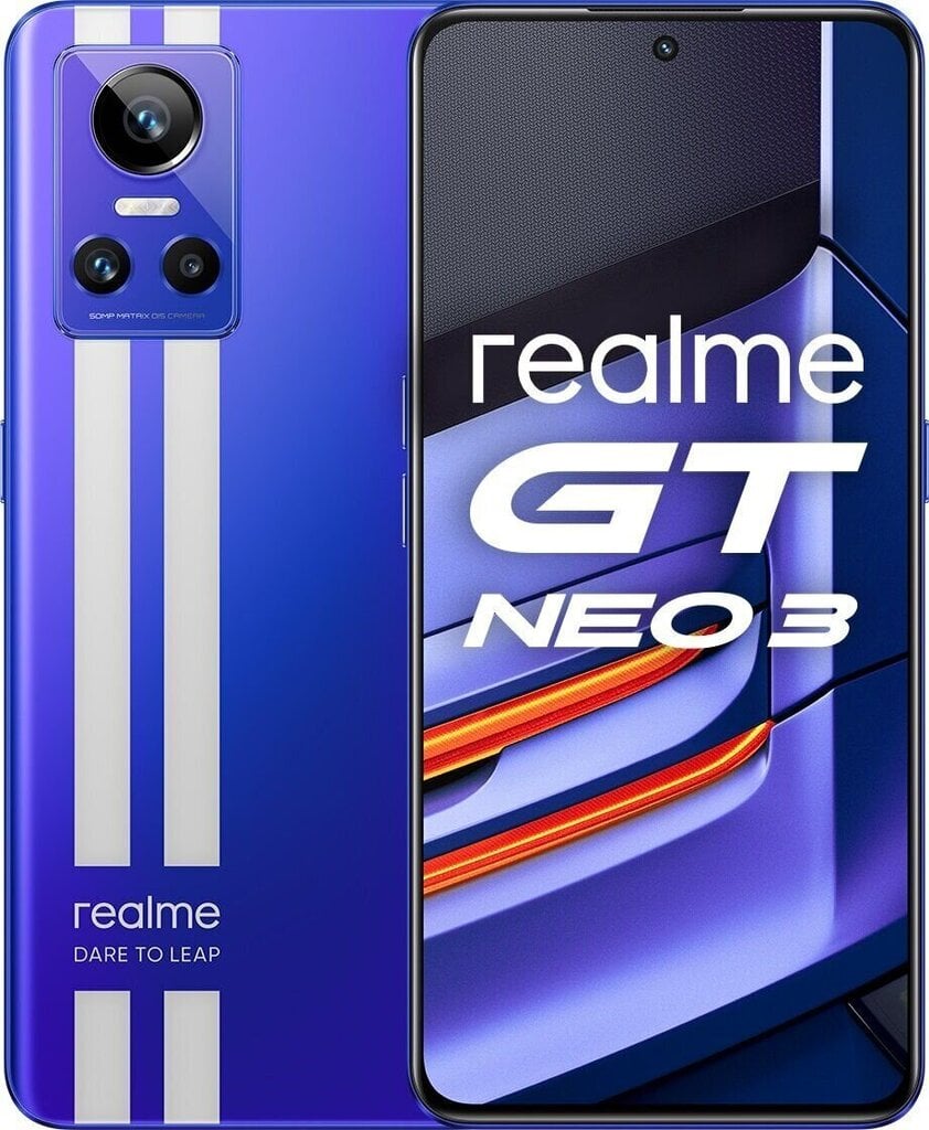 Realme GT Neo 3 5G 150W, Dual SIM, 12GB/256GB Blue hind ja info | Telefonid | kaup24.ee
