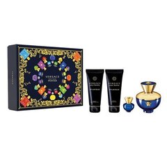 Набор для женщин Versace Pour Femme Dylan Blue EDP 100 мл, лосьон для тела 100 мл, дуо-гель 100 мл, EDP 5 мл цена и информация | Женские духи | kaup24.ee