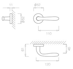 Ukselingi komplekt Tupai 294 R hind ja info | Ukselingid | kaup24.ee