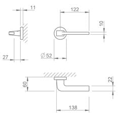 Ukselingi komplekt Tupai 3097 R hind ja info | Ukselingid | kaup24.ee