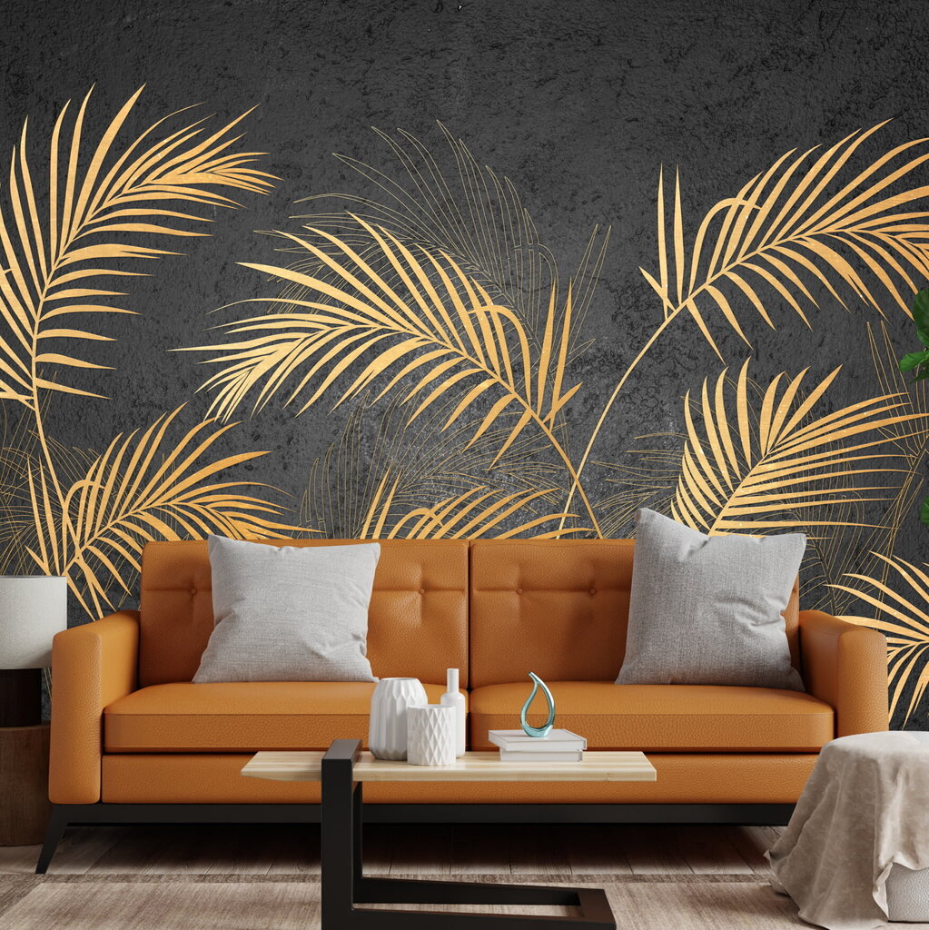 Seinamaalingud – kaasaegsed kuldsed palmilehed цена и информация | Fototapeedid | kaup24.ee
