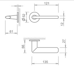 Ukselingi komplekt Tupai 3098 R5S цена и информация | Дверные ручки | kaup24.ee