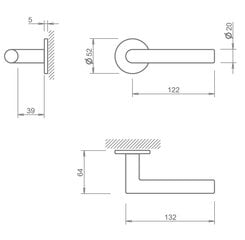 Ukselingi komplekt Tupai 4002 R5S цена и информация | Дверные ручки | kaup24.ee