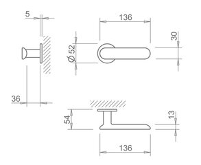 Ukselingi komplekt Tupai 4006 R5S цена и информация | Дверные ручки | kaup24.ee