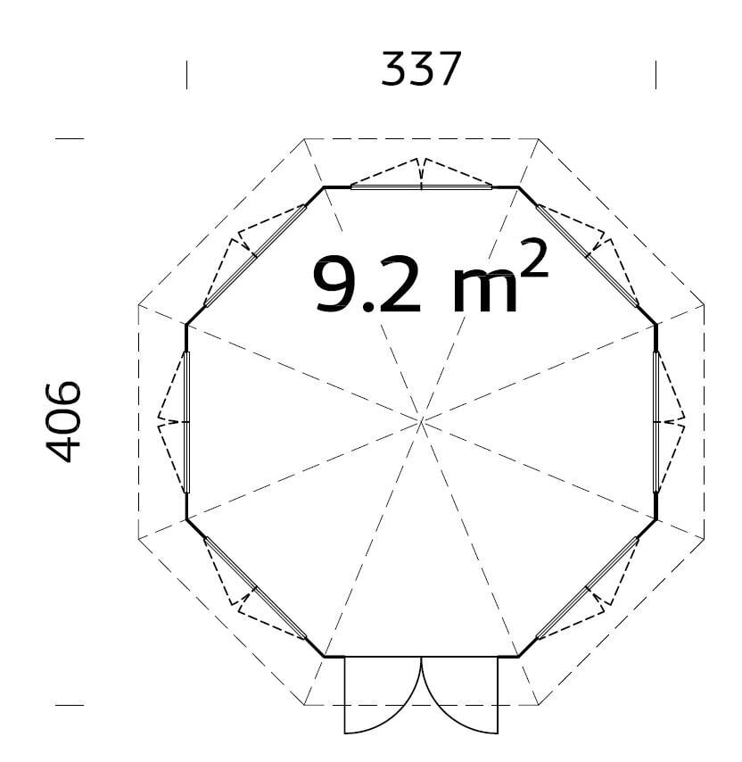 Aiapaviljon Veroonika 9,2 m² 7 pakettaknaga цена и информация | Kuurid ja aiamajad | kaup24.ee