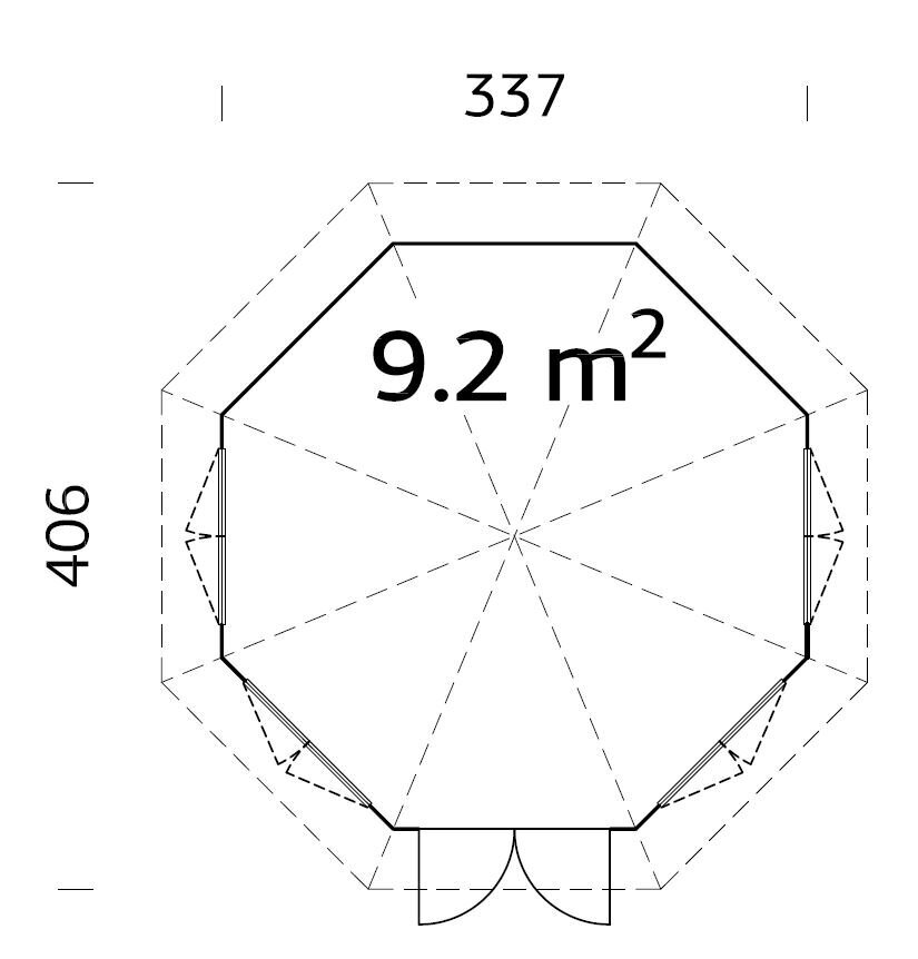 Aiapaviljon Veroonika 9,2 m² 4 pakettaknaga цена и информация | Kuurid ja aiamajad | kaup24.ee