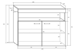 Шкафчик Max 01, белый/черный цена и информация | Шкафчики в гостиную | kaup24.ee