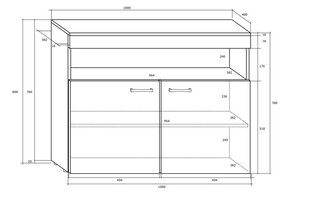 Шкафчик Max 01, белый/дуб цена и информация | Шкафчики в гостиную | kaup24.ee