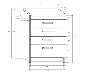 Кухонный шкаф  Milo S60/4SZ, дуб цена и информация | Кухонные шкафчики | kaup24.ee