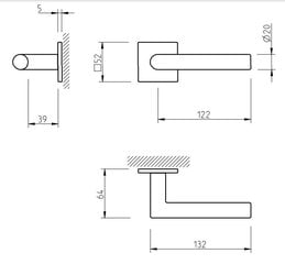 Ukselingi komplekt Tupai 4002 Q5S koos WC-nupp цена и информация | Дверные ручки | kaup24.ee