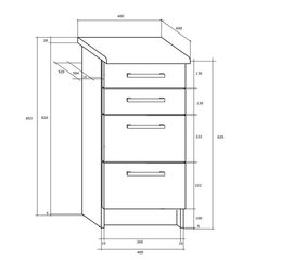 Кухонный шкаф Polo S40_4SZ, дуб цена и информация | Кухонные шкафчики | kaup24.ee