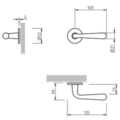 Ukselingi komplekt Tupai 293 R5S koos WC-nupp hind ja info | Ukselingid | kaup24.ee