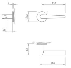 Ukselingi komplekt Tupai 1967 R5S koos WC-nupp цена и информация | Дверные ручки | kaup24.ee