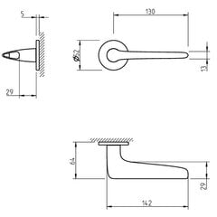 Ukselingi komplekt Tupai 4164 R5S koos WC-nupp hind ja info | Ukselingid | kaup24.ee