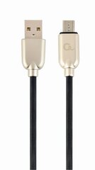 Gembird USB Male - Micro USB Male Premium rubber 2m Black цена и информация | Кабели и провода | kaup24.ee