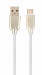 Gembird USB Male - USB Type C Male Premium rubber 2m White hind ja info | Kaablid ja juhtmed | kaup24.ee