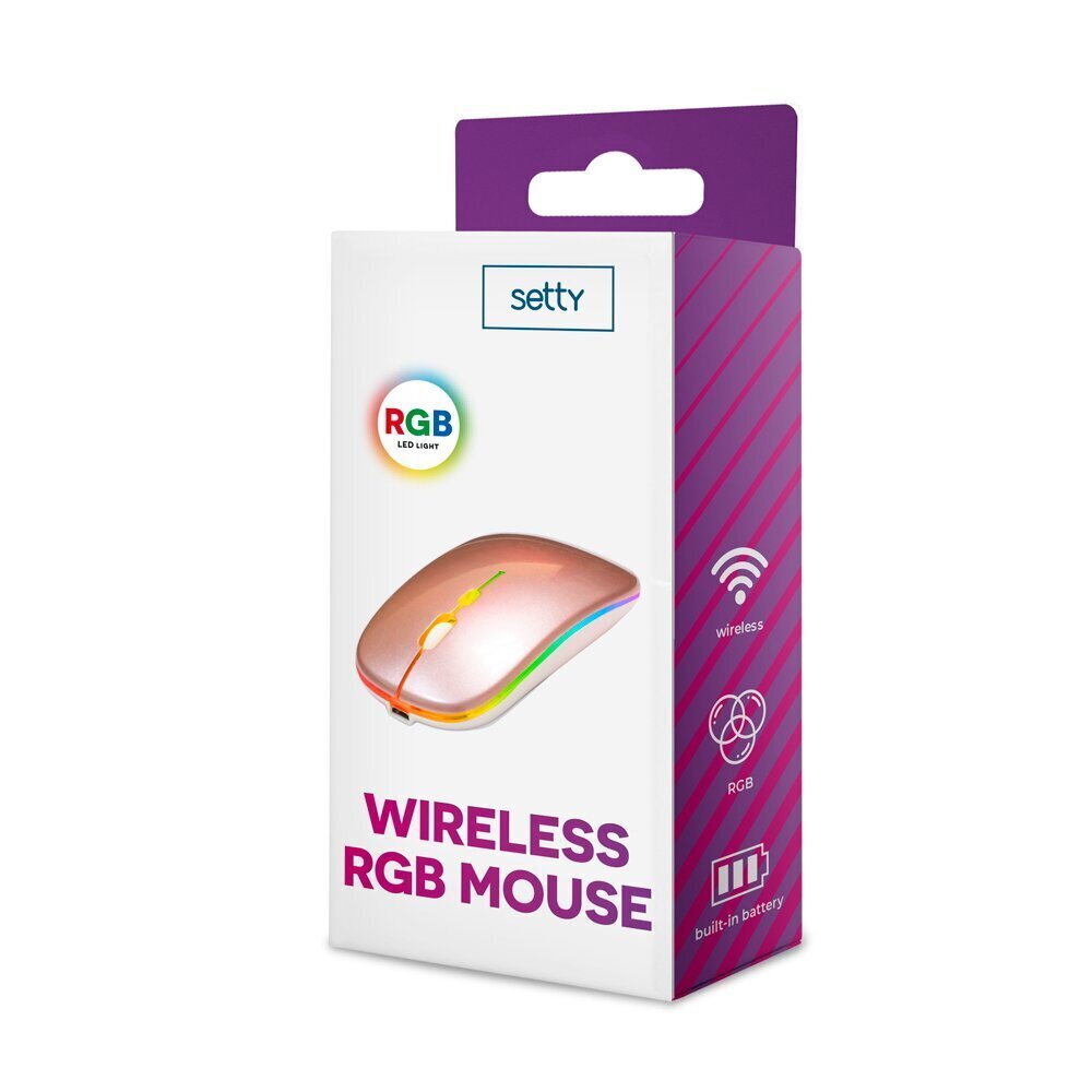 Setty wireless RGB mouse rose gold цена и информация | Hiired | kaup24.ee