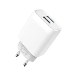 XO wall charger L57 2x USB 2,4A white цена и информация | Зарядные устройства для телефонов | kaup24.ee