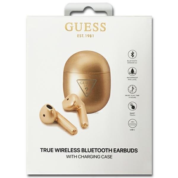 Guess GUTWST82TRD TWS Bluetooth headphones + gold|gold Triangle Logo docking station hind ja info | Kõrvaklapid | kaup24.ee