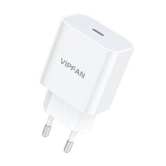 Vipfan E04 network charger, USB-C, 20W, QC 3.0 (white) hind ja info | Vipfan Mobiiltelefonid, foto-, videokaamerad | kaup24.ee