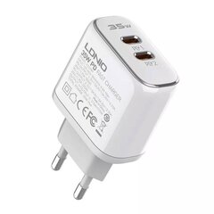 MFi wall charger LDNIO A2528M, 2xUSB-C, USB-C to Lightning 35 Вт цена и информация | Зарядные устройства для телефонов | kaup24.ee