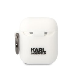 Karl Lagerfeld 3D Logo NFT Karl Head Silicone Case for Airpods 1|2 White цена и информация | Аксессуары для наушников | kaup24.ee