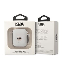 Karl Lagerfeld 3D Logo NFT Karl Head Silicone Case for Airpods 1|2 White цена и информация | Аксессуары для наушников | kaup24.ee