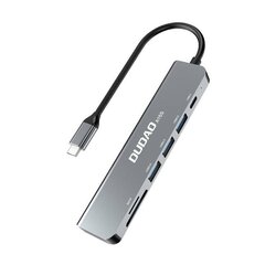 Adapter 6in1 Dudao A15S USB-C to 3x USB, 1x USB-C, SD | TF (gray) цена и информация | Адаптер Aten Video Splitter 2 port 450MHz | kaup24.ee