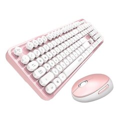 Wireless keyboard + mouse set MOFII Sweet 2.4G (White-Pink) kaina ir informacija | Клавиатуры | kaup24.ee