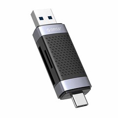 Orico CD2D-AC2-BK-EP TF|SD memory card reader, USB + USB-C (black) цена и информация | Адаптеры и USB-hub | kaup24.ee