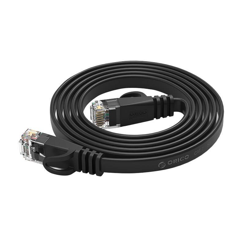 Orico RJ45 Cat.6 Flat Ethernet Network Cable 10m (Black) цена и информация | Kaablid ja juhtmed | kaup24.ee