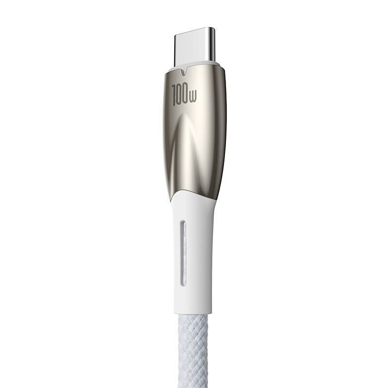 USB cable for USB-C Baseus Glimmer Series, 100W, 1m (White) hind ja info | Mobiiltelefonide kaablid | kaup24.ee