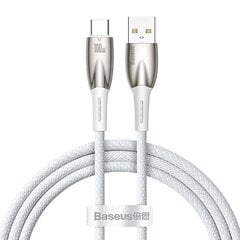 USB-кабель для USB-C Baseus Glimmer Series, 100 Вт, 1 м (белый) цена и информация | Кабели для телефонов | kaup24.ee