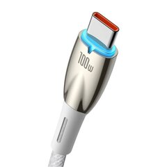 USB cable for USB-C Baseus Glimmer Series, 100W, 2m (White) цена и информация | Кабели для телефонов | kaup24.ee