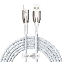 USB cable for USB-C Baseus Glimmer Series, 100W, 2m (White) цена и информация | Кабели для телефонов | kaup24.ee