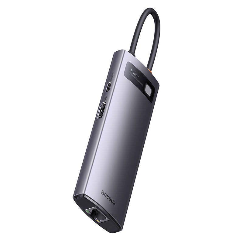 Hub 6in1 Baseus StarJoy Series, USB-C to 3x USB 3.0 + HDMI + USB-C PD + RJ45 цена и информация | USB jagajad, adapterid | kaup24.ee