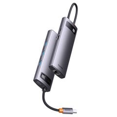 Концентратор 6-в-1 серии Baseus StarJoy, USB-C на 3x USB 3.0 + HDMI + USB-C PD + RJ45 цена и информация | Адаптер Aten Video Splitter 2 port 450MHz | kaup24.ee