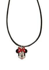 Minnie Mouse Charm kaelakee punutud musta nahast nööriga reguleeritava pikkusega lukuga цена и информация | Украшения на шею | kaup24.ee