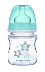 Laia kaelaga lutipudel CANPOL Easy Start Newborn Anti-colic 120ml 35/216, blue stars цена и информация | Бутылочки и аксессуары | kaup24.ee