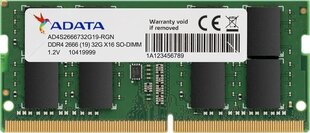 ADATA Premier, 32GB, DDR4, 3200MHz (CL22 AD4S320032G22-SGN) hind ja info | ADATA Arvutid ja IT- tehnika | kaup24.ee