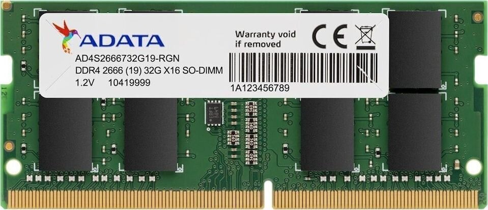 ADATA Premier, 32GB, DDR4, 3200MHz (CL22 AD4S320032G22-SGN) цена и информация | Operatiivmälu (RAM) | kaup24.ee