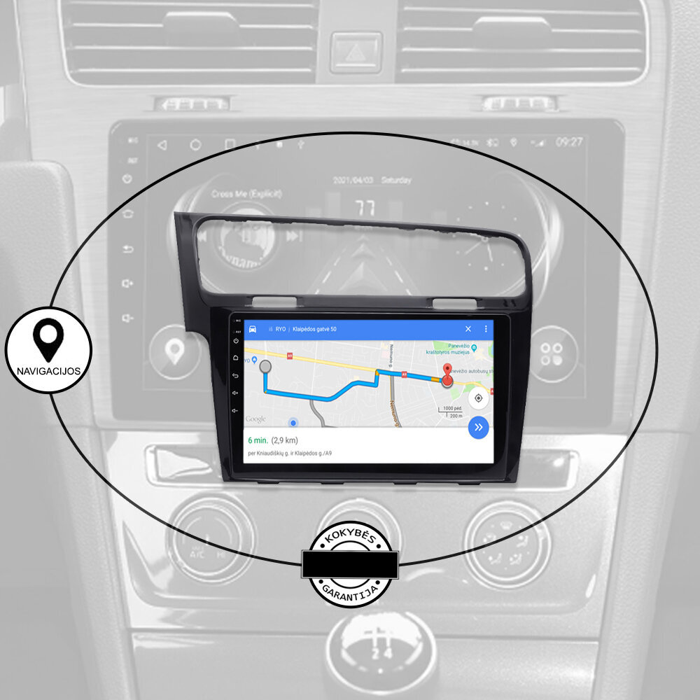 Androidi multimeediatahvelarvuti 10-tolline autostereo USB/WiFi/GPS/Bluetooth, Volswagen Golf 7 2011–21 hind ja info | Autoraadiod, multimeedia | kaup24.ee