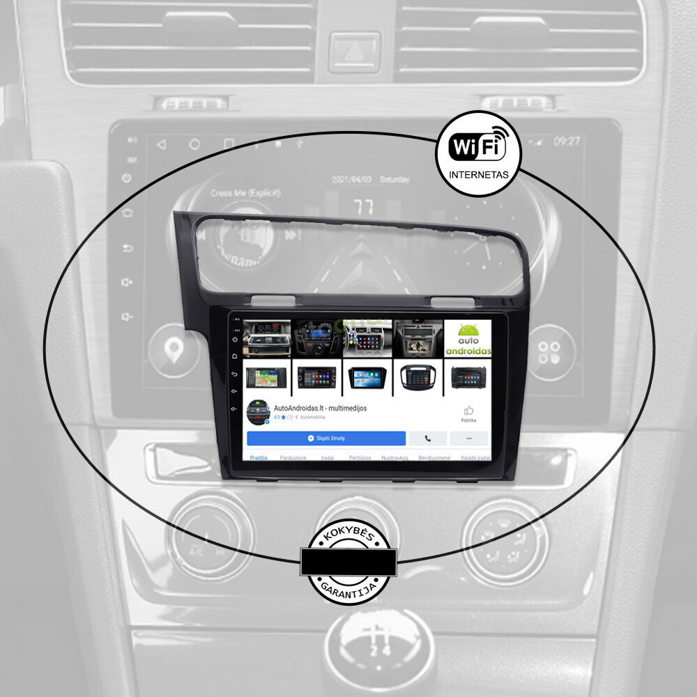 Androidi multimeediatahvelarvuti 10-tolline autostereo USB/WiFi/GPS/Bluetooth, Volswagen Golf 7 2011–21 hind ja info | Autoraadiod, multimeedia | kaup24.ee