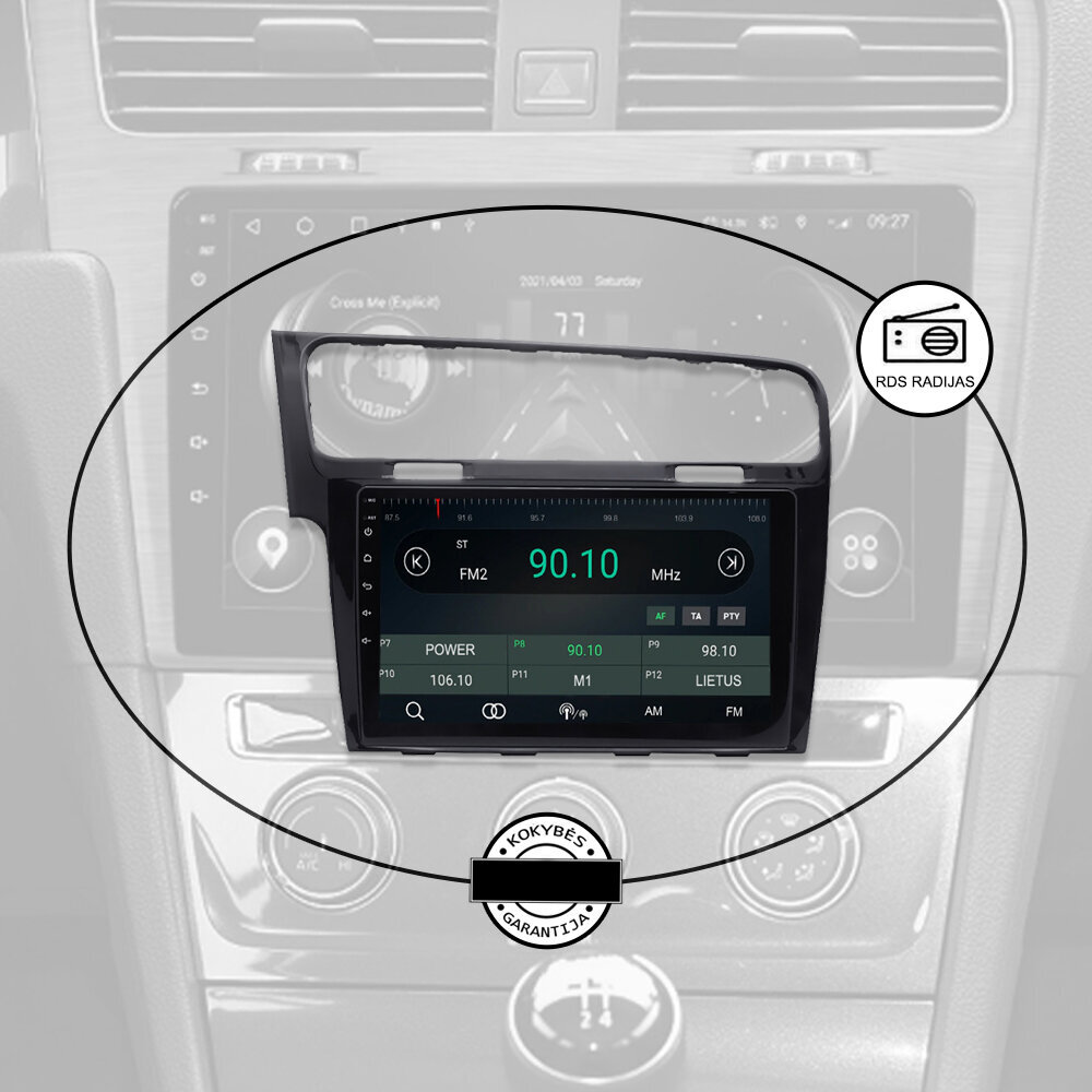 Androidi multimeediatahvelarvuti 10-tolline autostereo USB/WiFi/GPS/Bluetooth, Volswagen Golf 7 2011–21 hind ja info | Autoraadiod, multimeedia | kaup24.ee