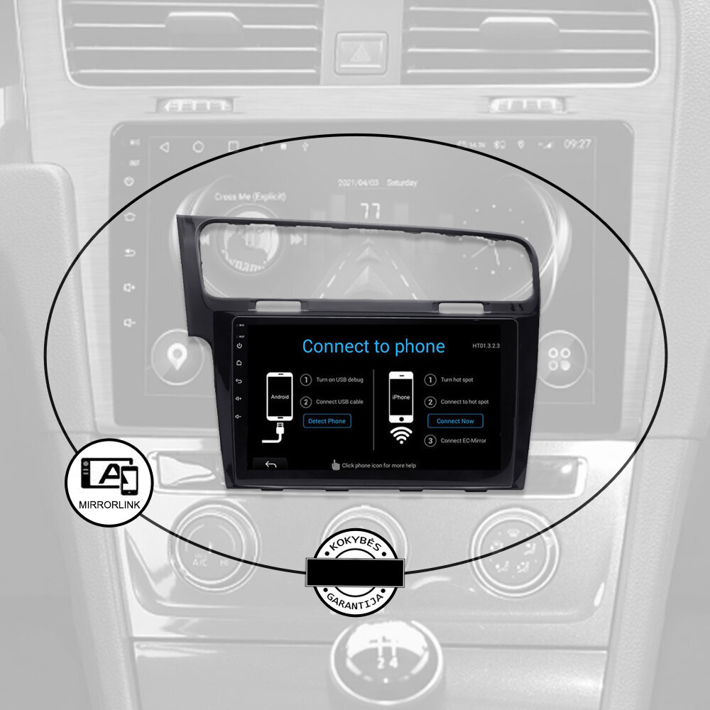 Androidi multimeediatahvelarvuti 10-tolline autostereo USB/WiFi/GPS/Bluetooth, Volswagen Golf 7 2011–21 hind ja info | Autoraadiod, multimeedia | kaup24.ee